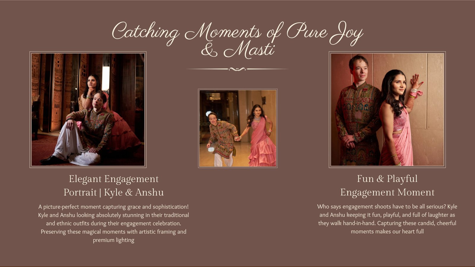 Scenic international pre-wedding photoshoot with dramatic lighting and professional editing