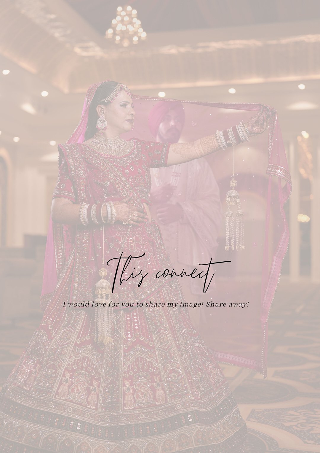 Regal Punjabi bride and groom portrait during traditional wedding ceremony in a Jaipur heritage venue."