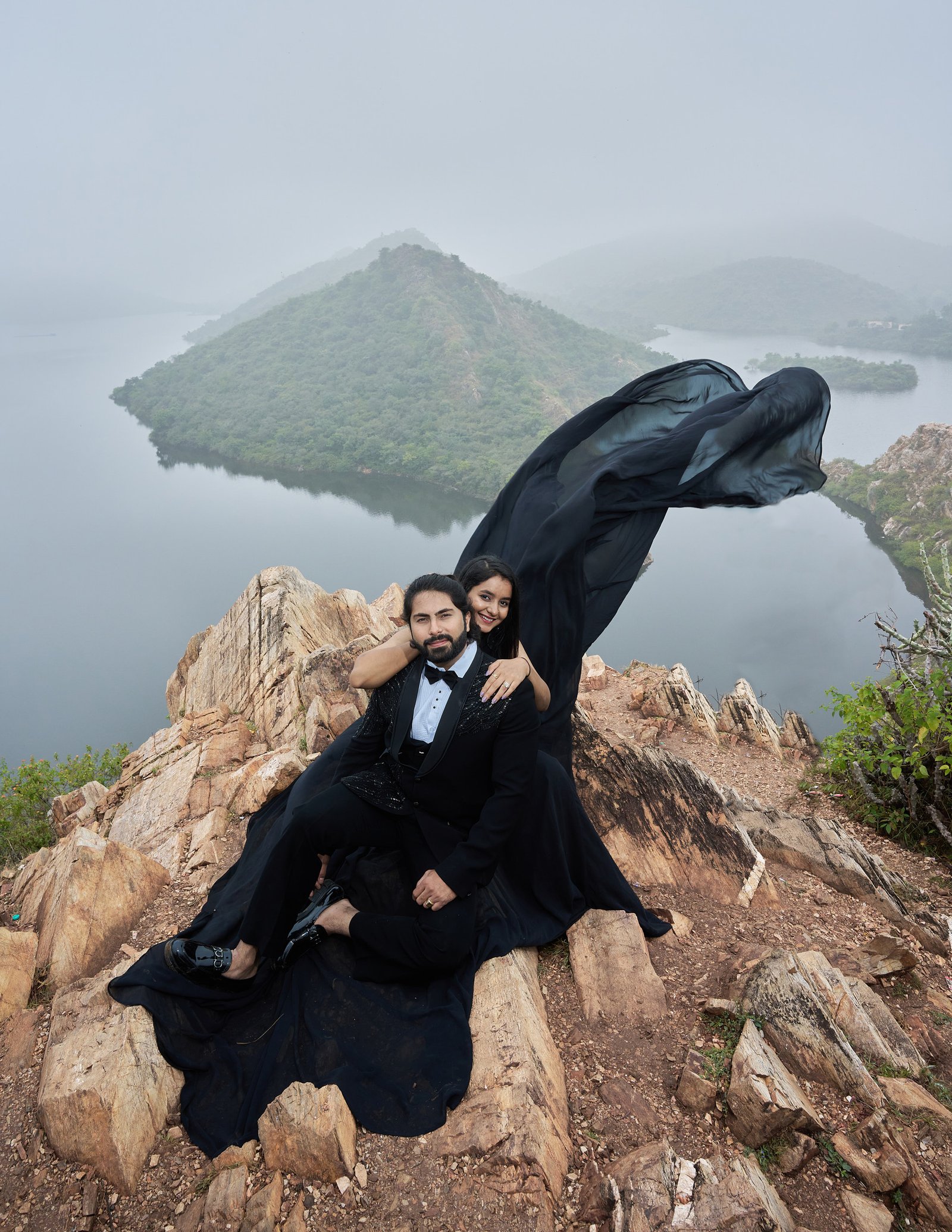 Cinematic pre wedding couple shoot at Bahubali Hills Udaipur